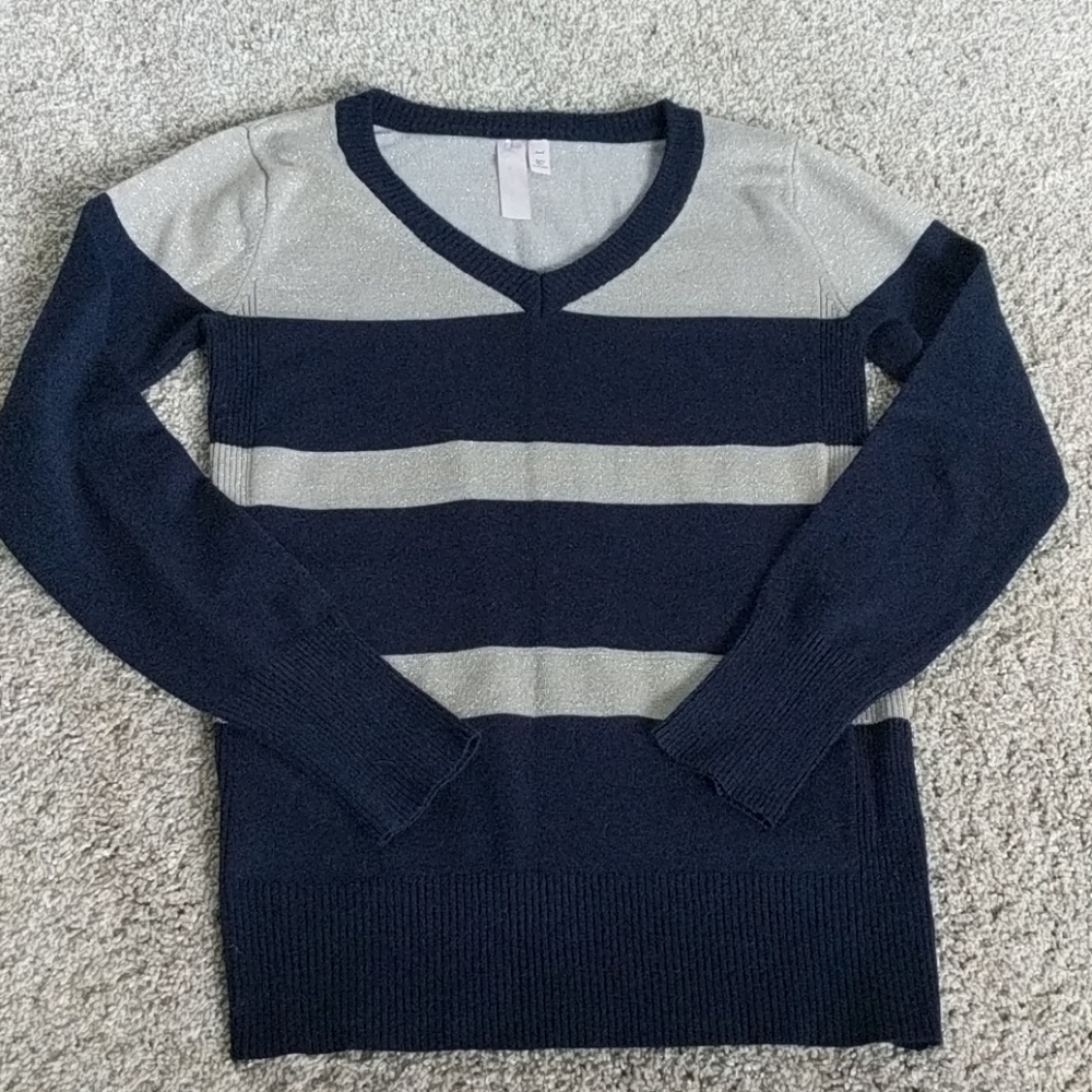 Francesca's striped navy/gold sweater
